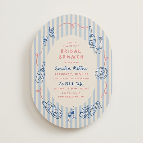 This is a pool bridal shower invitations with standard by Elly called sunny brunch printing on signature in standard