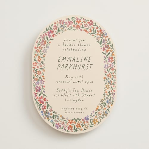 This is a confetti bridal shower invitations with standard by 2birdstone called wildflowers printing on signature in standard