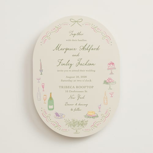 This is a olive wedding invitations with standard by Elly called dining printing on signature in standard