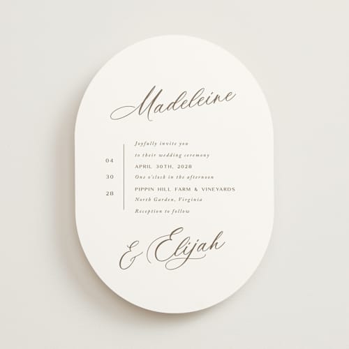 This is a latte wedding invitations with standard by Cara Scott called whimsy printing on signature in standard