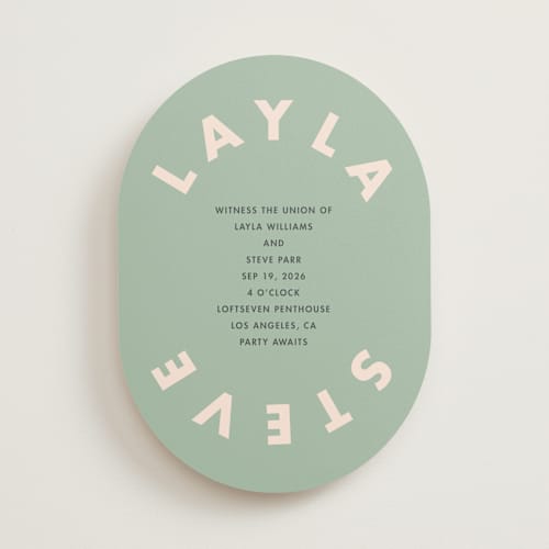 This is a eucalyptus wedding invitations with standard by Catherine Culvenor called bubblegum printing on signature in standard