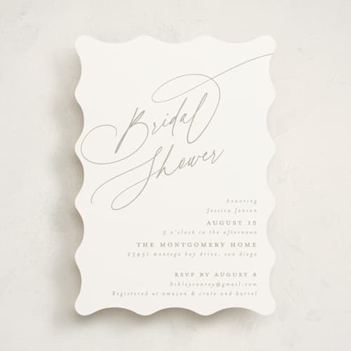 This is a coconut bridal shower invitations with standard by Joanna Griffin called minimal printing on signature in standard