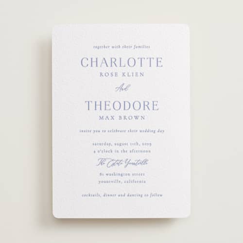 This is a olive | lotus letterpress wedding invitations with letterpress by Jen Movitz called simple type printing on white cotton in standard