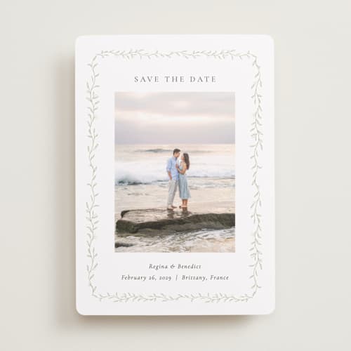 This is a ivy save the date with standard by chocomocacino called cramique printing on recycled smooth signature in standard