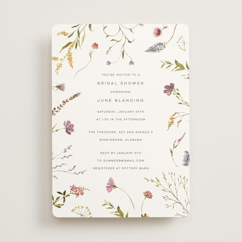 This is a sherbert bridal shower invitations with standard by Erin Hodges called untied printing on signature in standard