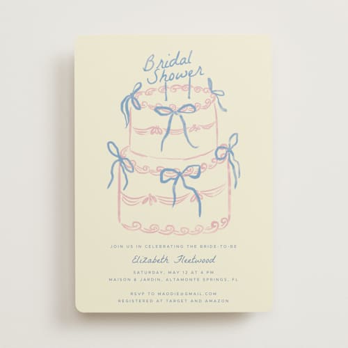 This is a daydream bridal shower invitations with standard by Vera Lim called bridalcake printing on signature in standard
