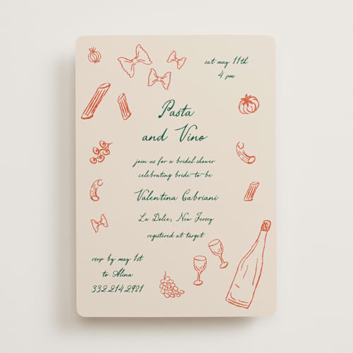 This is a tangerine bridal shower invitations with standard by Jelena Vuletic called sapori printing on signature in standard