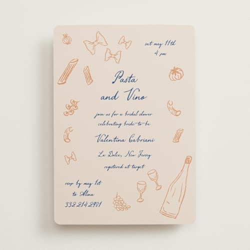 This is a carrot bridal shower invitations with standard by Jelena Vuletic called sapori printing on signature in standard