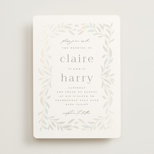 This is a cloud gloss press wedding invitations with gloss press by Ana Sharpe called clarity printing on signature in standard