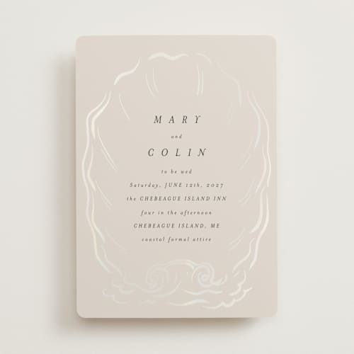 This is a pearl gloss press wedding invitations with gloss press by Ani Somi called kumamoto printing on signature in standard