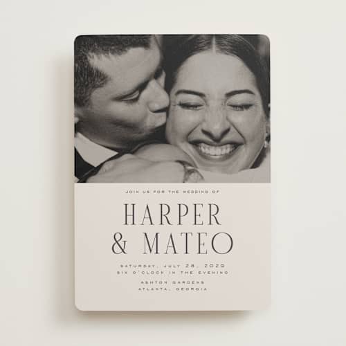 This is a sandstone wedding invitations with standard by Nicole Walsh called close-up printing on signature in standard