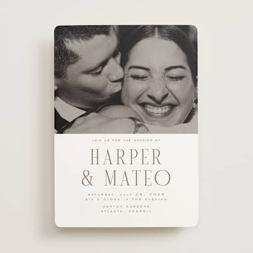 This is a natural wedding invitations with standard by Nicole Walsh called close-up printing on signature in standard