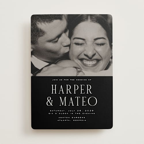 This is a onyx wedding invitations with standard by Nicole Walsh called close-up printing on signature in standard