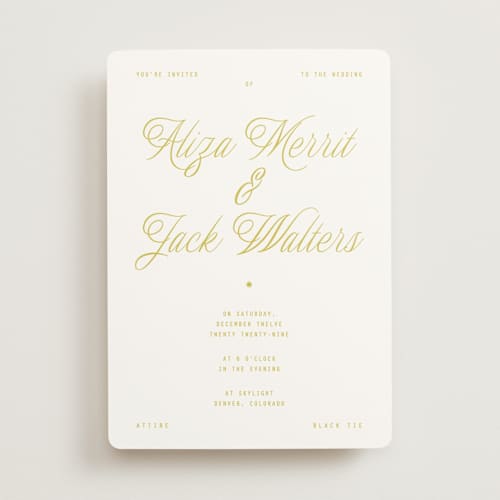 This is a sunshine wedding invitations with standard by Blustery August called cheers printing on signature in standard