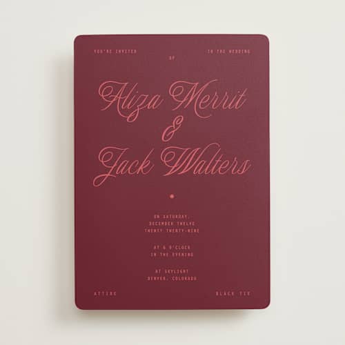 This is a love wedding invitations with standard by Blustery August called cheers printing on signature in standard