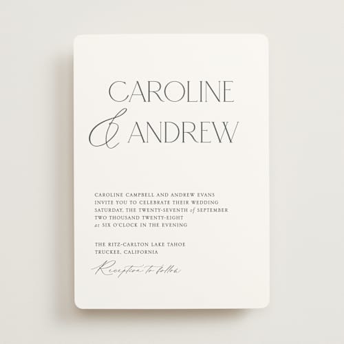This is a cotton wedding invitations with standard by Vanessa Doyle called contemporary printing on signature in standard