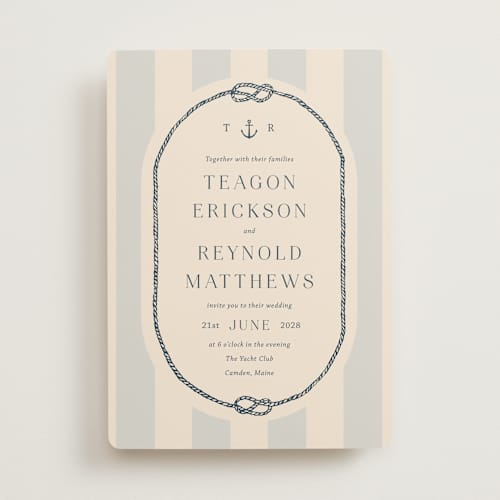 This is a sea breeze wedding invitations with standard by Rebecca Durflinger called nautical nuptials printing on signature in standard