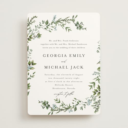This is a coast wedding invitations with standard by Susan Moyal called romantic florals printing on signature in standard