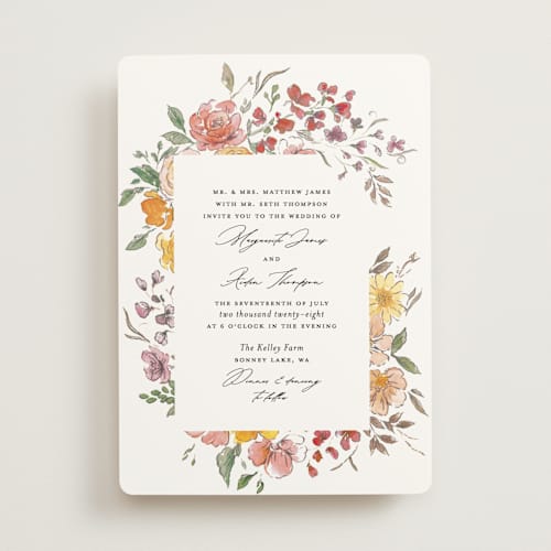 This is a autumn wedding invitations with standard by Itsy Belle Studio called floral pop printing on signature in standard