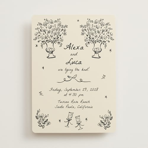 This is a vanilla wedding invitations with standard by Ani Somi called roses printing on signature in standard