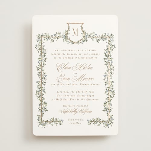 This is a lake wedding invitations with standard by Leah Bisch called arbour printing on signature in standard