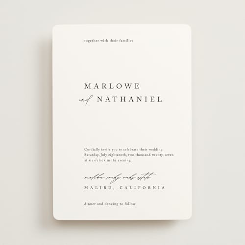 This is a silk wedding invitations with standard by Kelly Schmidt called astoria printing on signature in standard