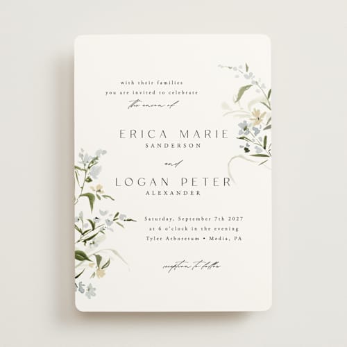 This is a lily wedding invitations with standard by Everett Paper Goods called fleur printing on signature in standard