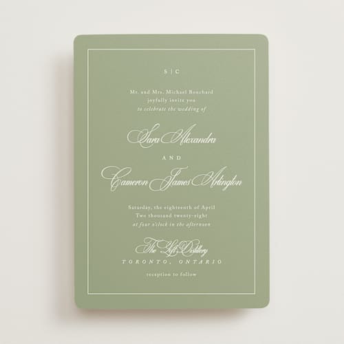 This is a garden wedding invitations with standard by Kelly Schmidt called greenwood printing on signature in standard