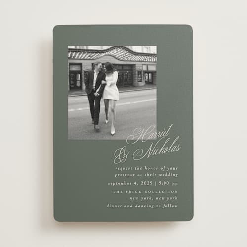 This is a forest mist wedding invitations with standard by Ana de Sousa called written with love printing on signature in standard