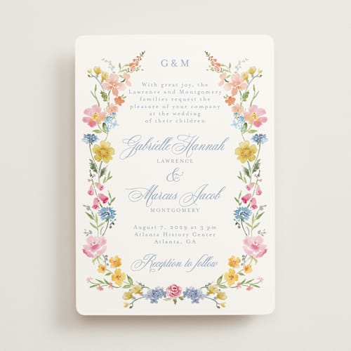 This is a meadow wedding invitations with standard by Petra Kern called everlasting romance printing on signature in standard