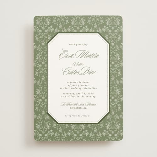 This is a forest wedding invitations with standard by Sherley Ferreira called vintage garden printing on signature in standard