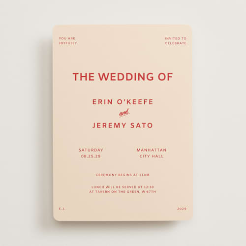 This is a jam wedding invitations with standard by Studio Suku called courthouse printing on signature in standard