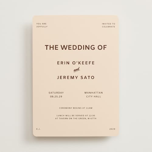 This is a earth wedding invitations with standard by Studio Suku called courthouse printing on signature in standard