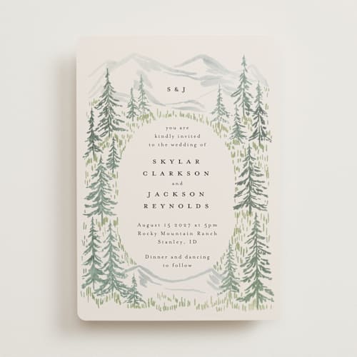 This is a forest wedding invitations with standard by Petra Kern called paradise printing on signature in standard