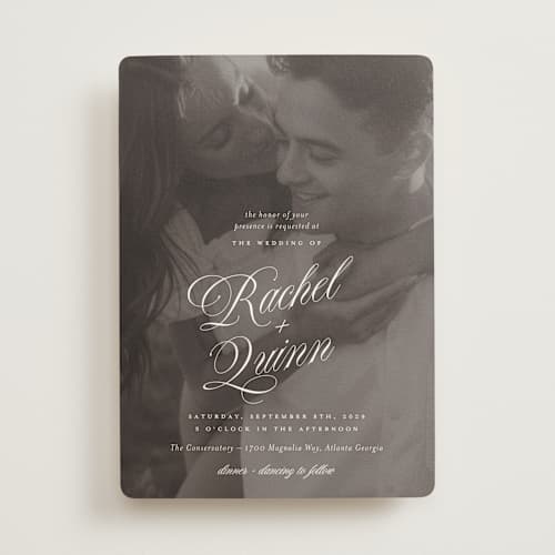 This is a ivory wedding invitations with standard by Paper Raven Co. called vintage romance printing on signature in standard