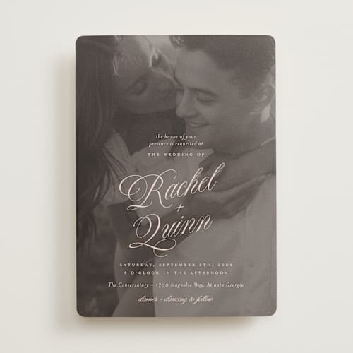 This is a blush wedding invitations with standard by Paper Raven Co. called vintage romance printing on signature in standard