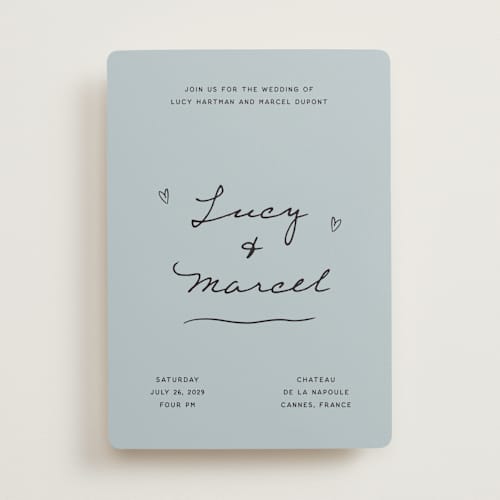 This is a sky wedding invitations with standard by Ani Somi called ballpoint suite printing on signature in standard