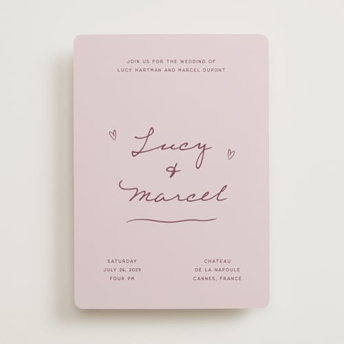 This is a lilac wedding invitations with standard by Ani Somi called ballpoint suite printing on signature in standard