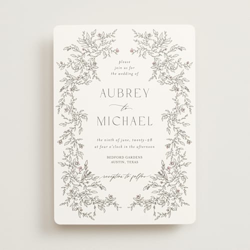 This is a ravello wedding invitations with standard by Anne Ciotola called cottonwood printing on signature in standard