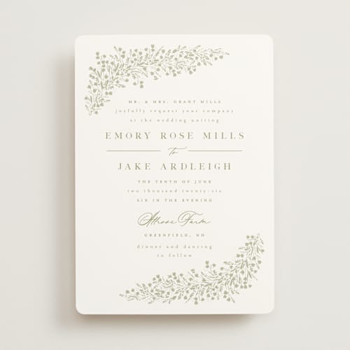 This is a leaf wedding invitations with standard by Kristie Kern called villa printing on signature in standard