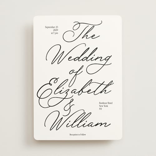 This is a noir wedding invitations with standard by Helena Vitto called elizabeth printing on signature in standard