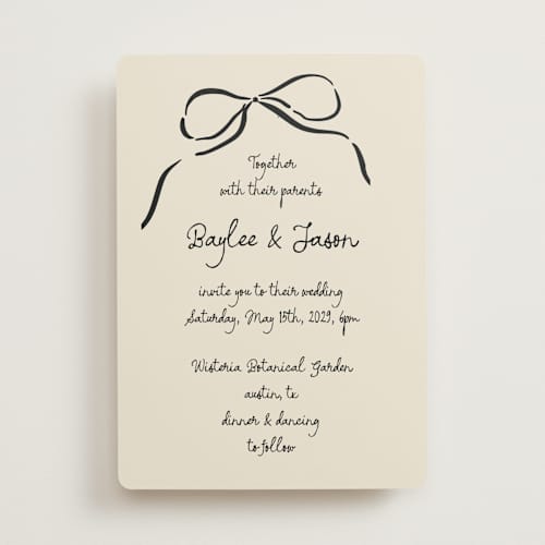This is a tuxedo wedding invitations with standard by Jelena Vuletic called inkwoven printing on signature in standard