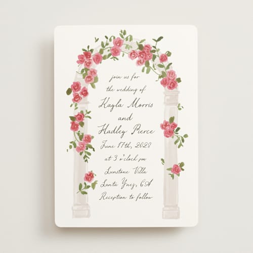 This is a azalea wedding invitations with standard by Everett Paper Goods called villa printing on signature in standard