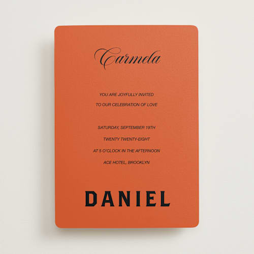 This is a amaro wedding invitations with standard by Studio Suku called bold and demure printing on signature in standard