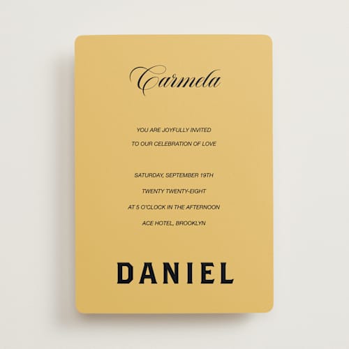 This is a vintage wedding invitations with standard by Studio Suku called bold and demure printing on signature in standard