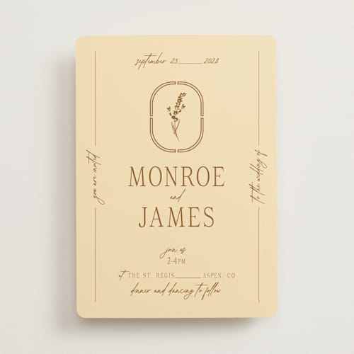 This is a bark wedding invitations with standard by Jen Ramsey called classic and floral printing on signature in standard