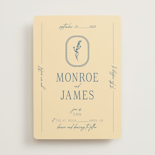 This is a lake wedding invitations with standard by Jen Ramsey called classic and floral printing on signature in standard