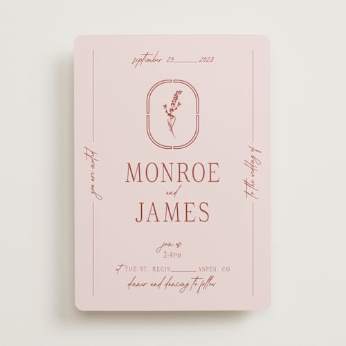 This is a wine wedding invitations with standard by Jen Ramsey called classic and floral printing on signature in standard