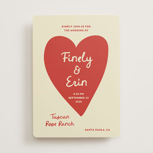 This is a cherry wedding invitations with standard by Ani Somi called big heart wedding printing on signature in standard