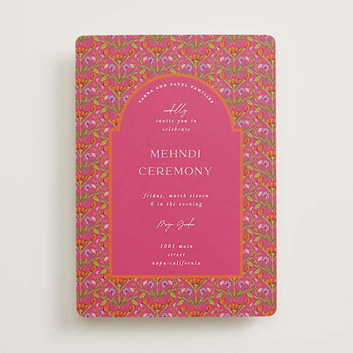 This is a fuchsia wedding invitations with standard by Pati Cascino called varna printing on signature in standard